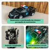 RoboPolice X-Guard – Carrinho de Polícia 2 em 1 que Vira Robô com Luz e Som