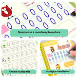 Kit com 4 Cadernos Mágicos para Caligrafia