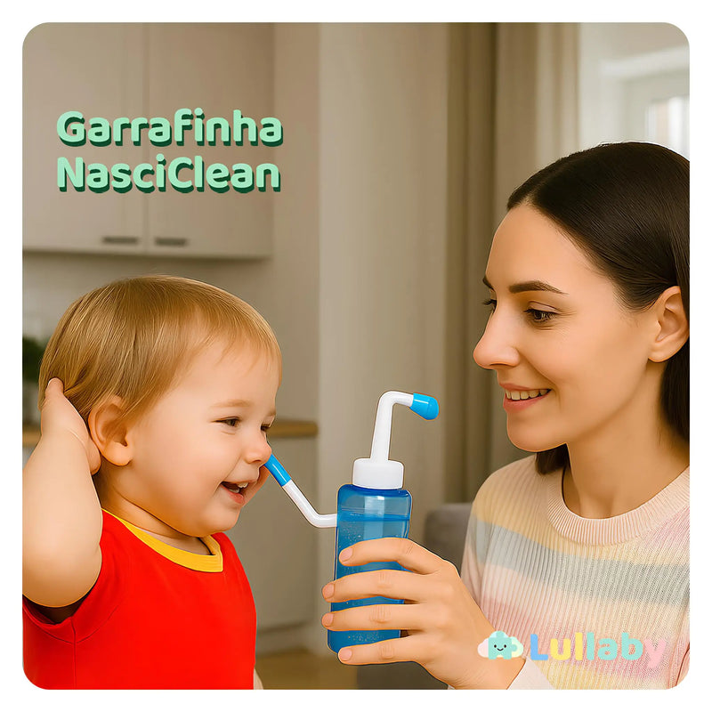 NasiClean 300™ – Garrafinha de Higiene Nasal para Toda a Família