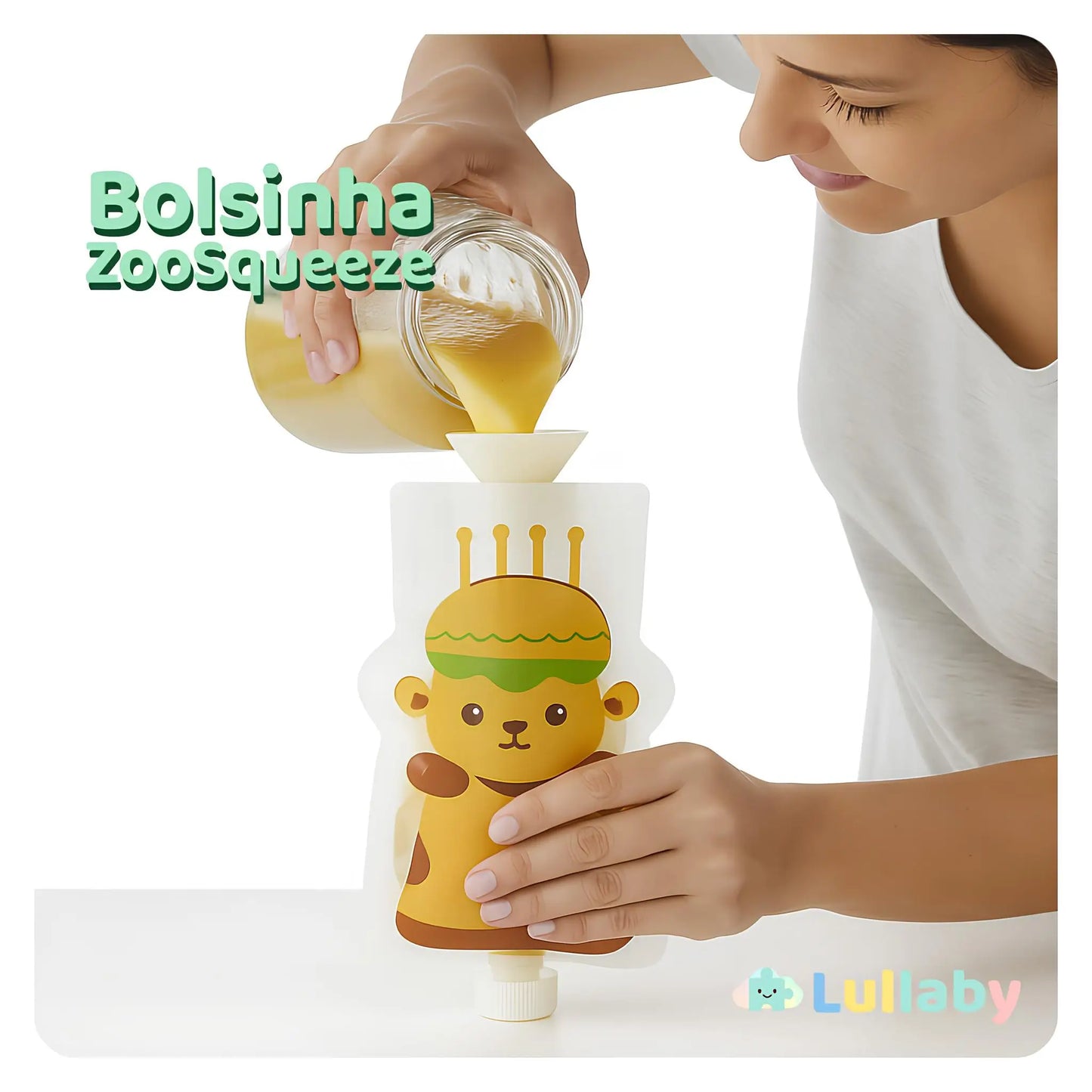 ZooSqueeze – 4 Bolsinhas Divertidas para Papinhas e Sucos