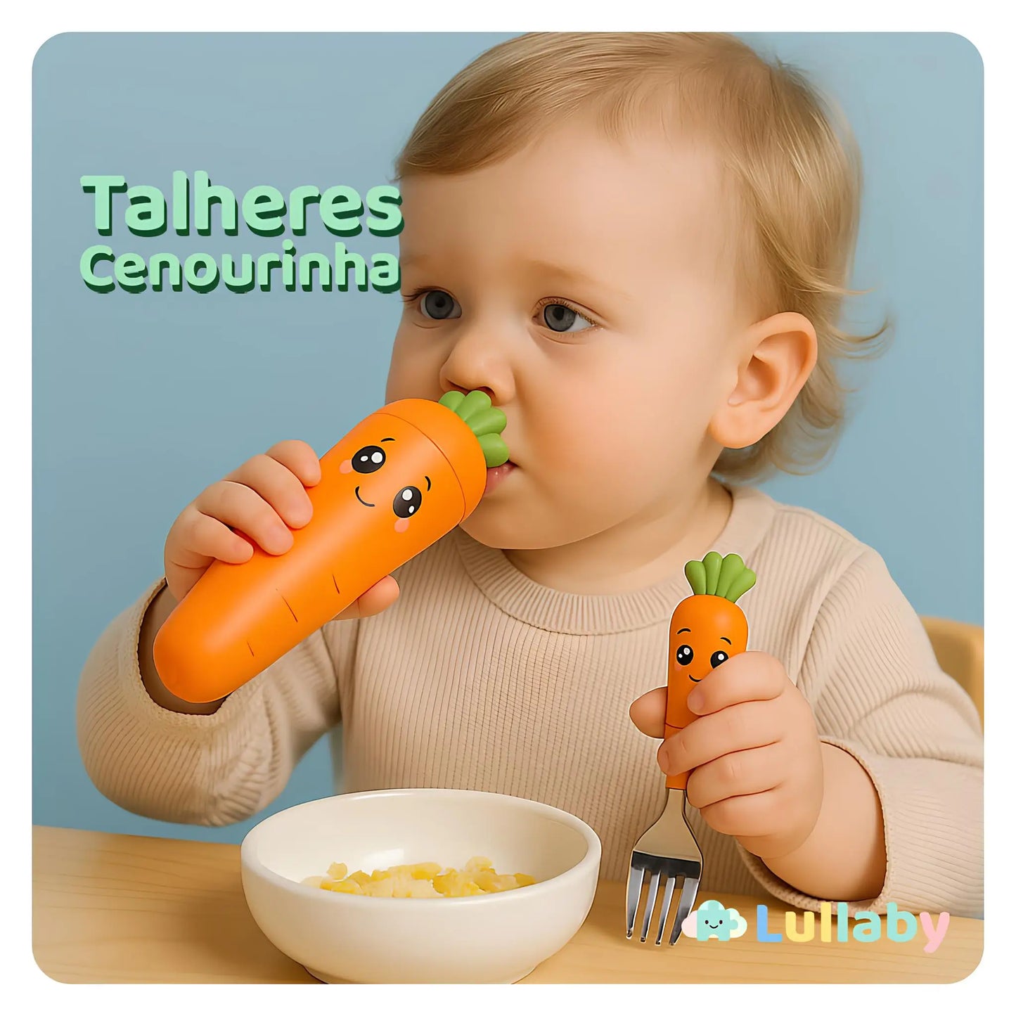 Cenourinha Feliz™ – Talheres Lúdicos para Pequenos Grandes Fãs da Comida!