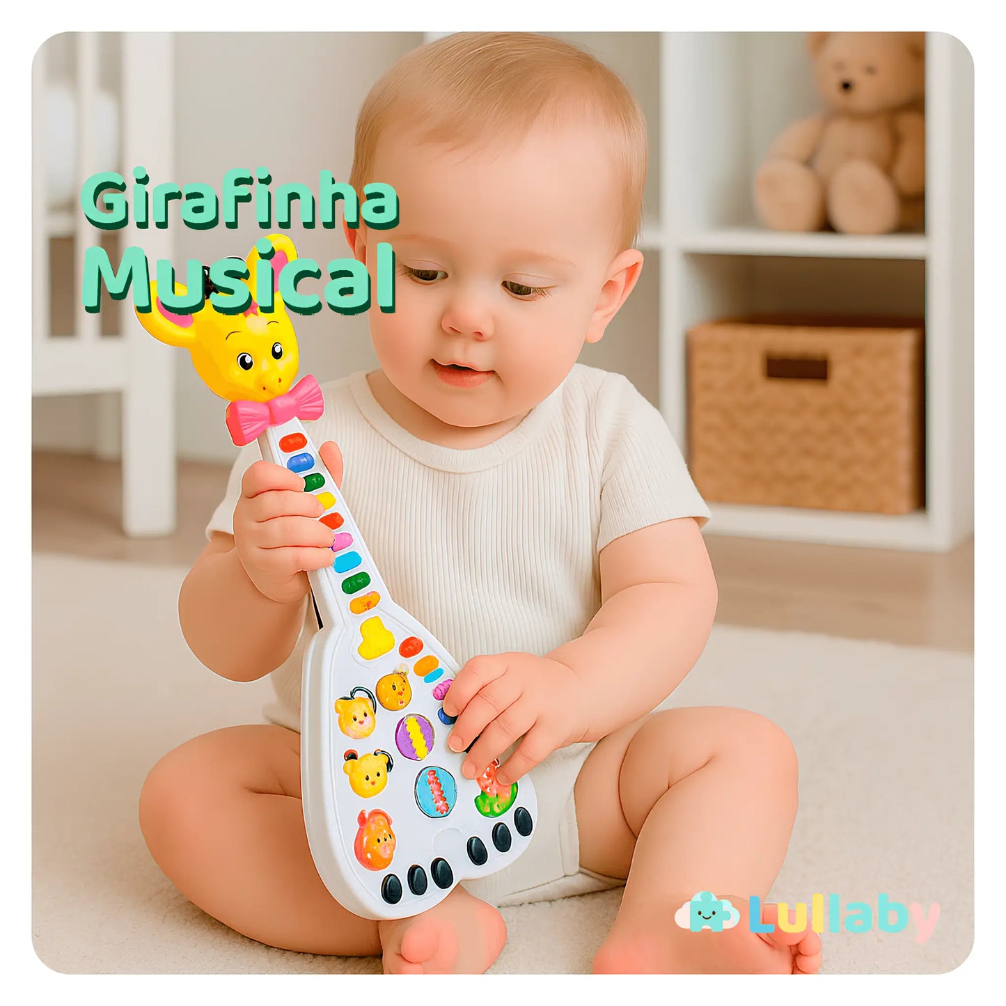 Girafinha Musical – Guitarra Interativa com Sons, Luzes e Bichinhos!