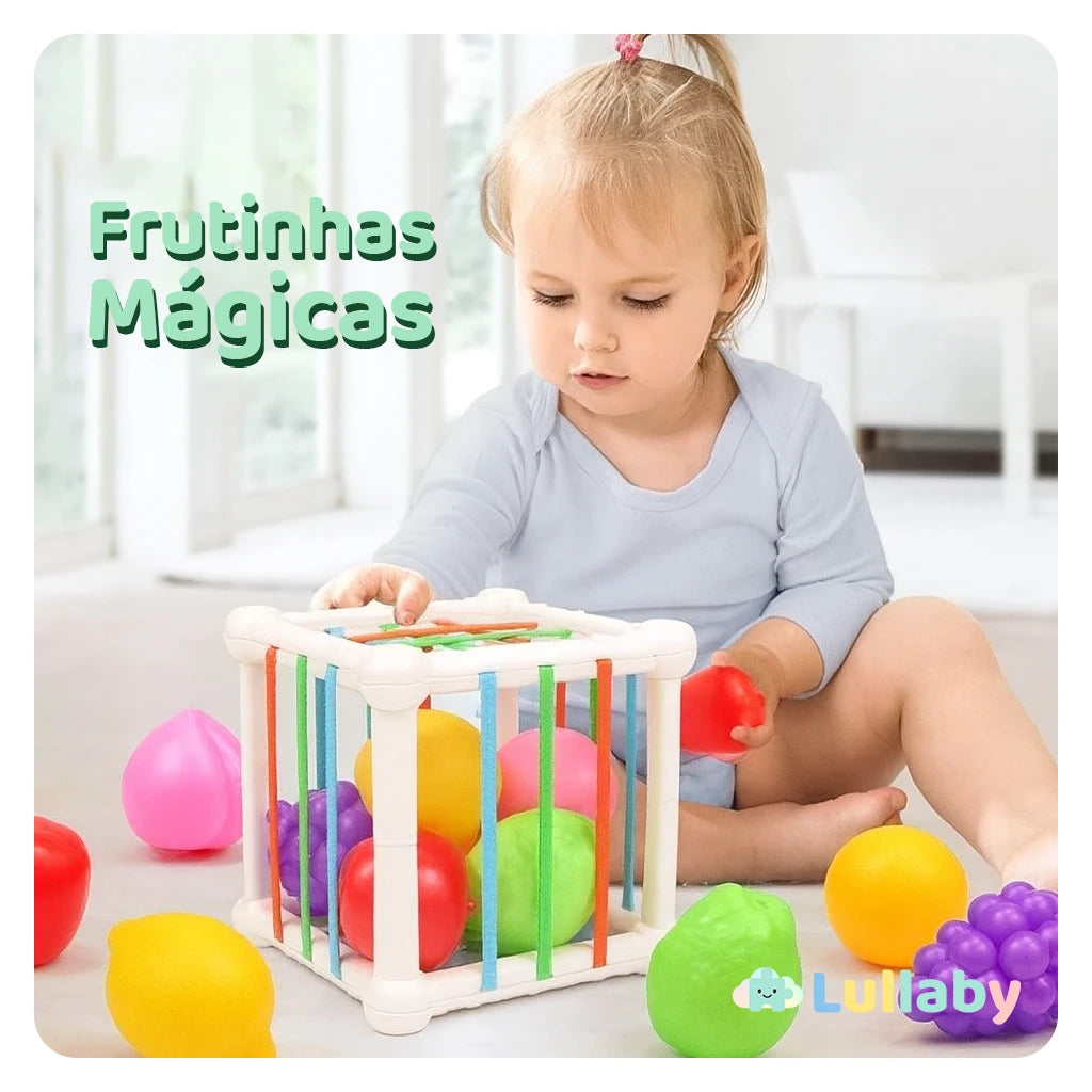 Cubo Frutinhas Mágicas – Brinquedo Sensorial Montessori 6M+