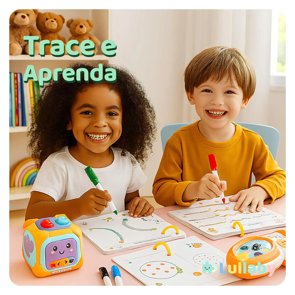 Trace e Aprenda – Caderno Mágico de Caligrafia Reutilizável Montessori