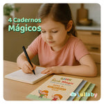 Kit com 4 Cadernos Mágicos para Caligrafia