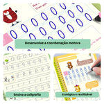 Kit com 4 Cadernos Mágicos para Caligrafia