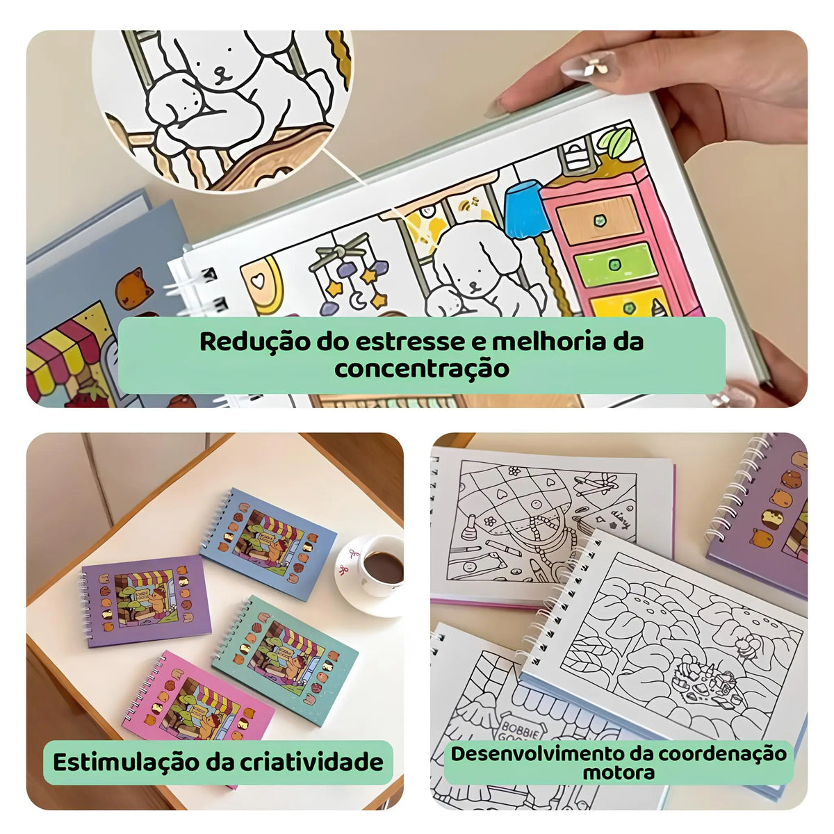 Colorê - Caderno de Colorir Holográfico com 50 folhas