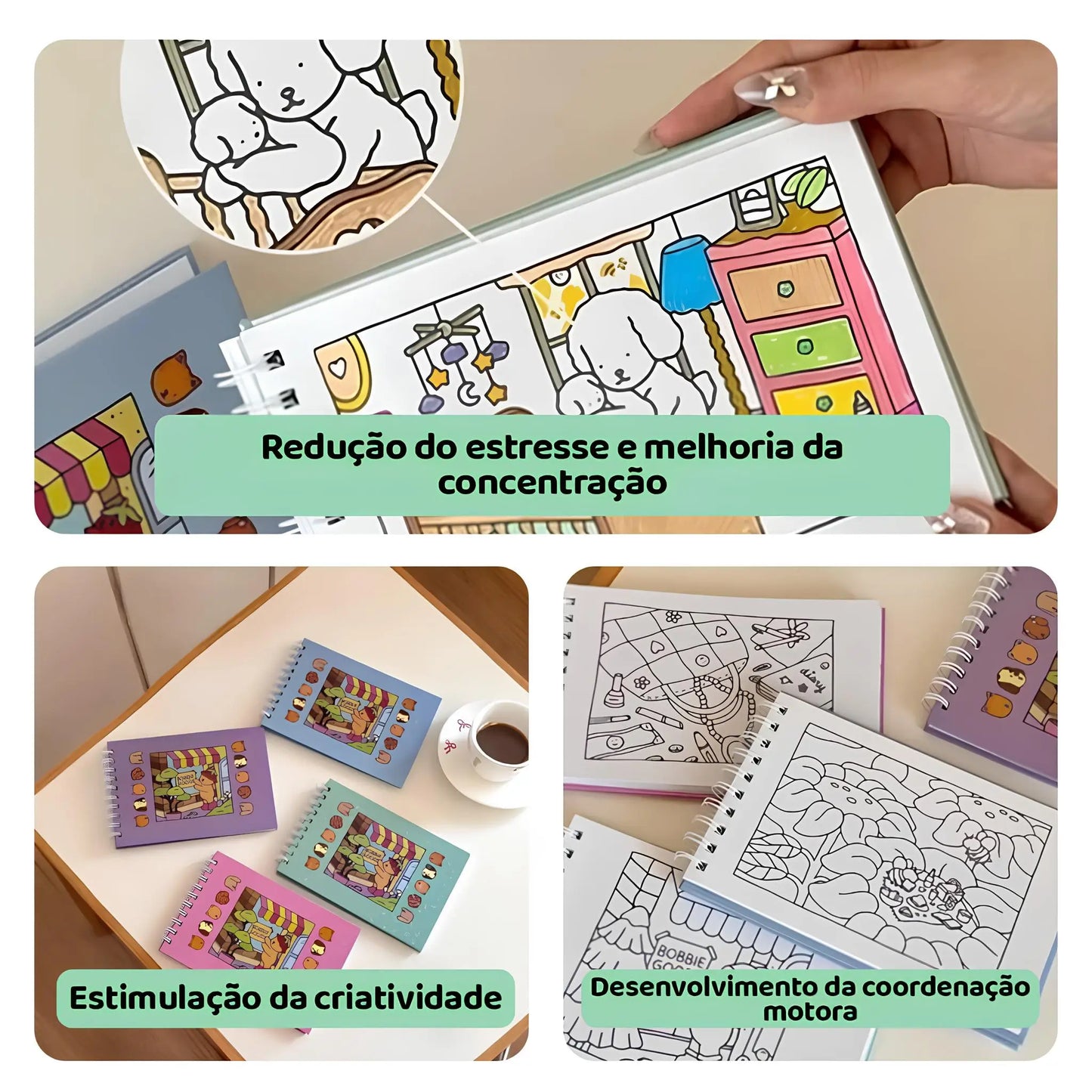 Colorê - Caderno de Colorir Holográfico com 50 folhas