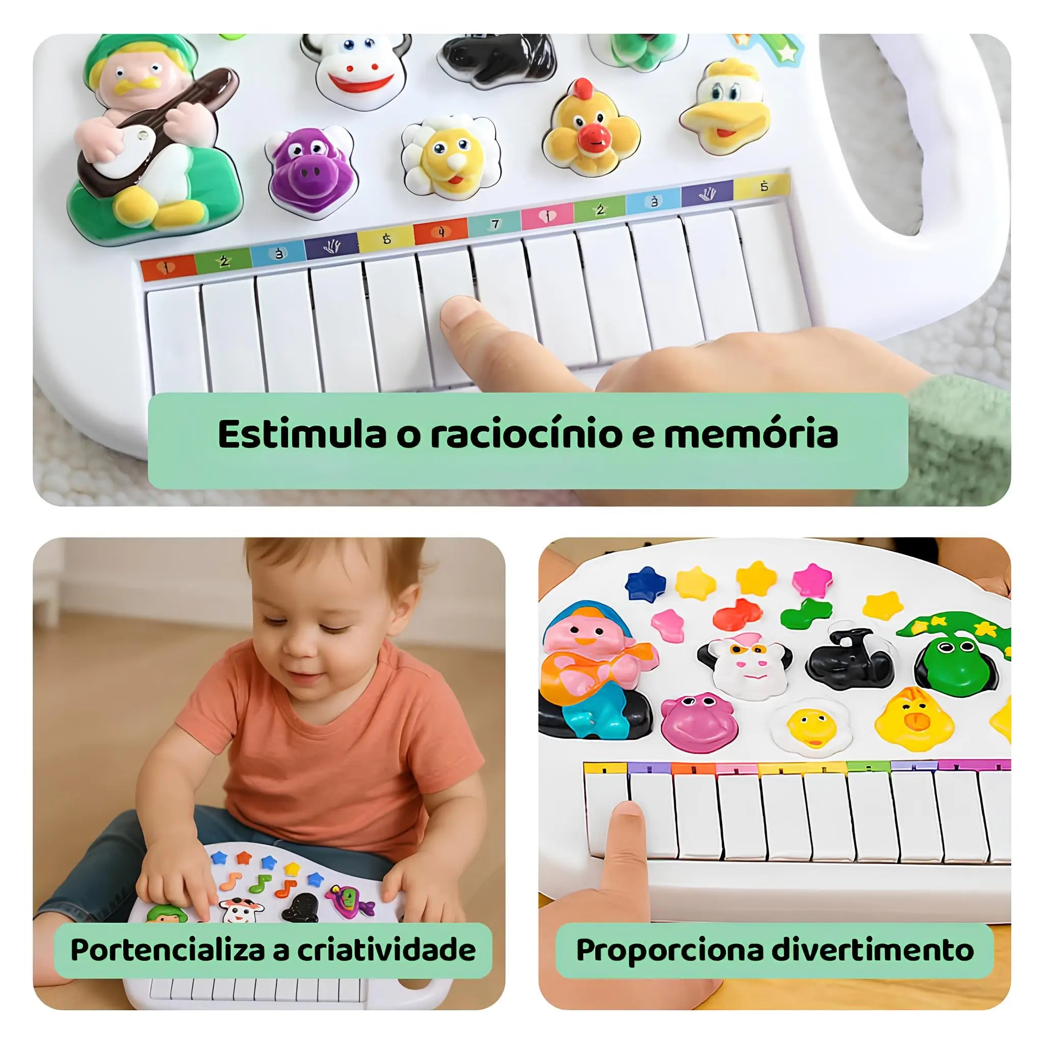 Fazendinha Musical Baby – Piano Interativo com Sons de Animais