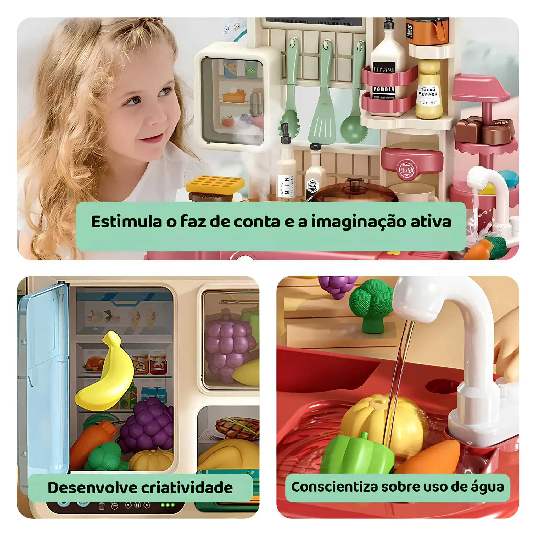Chef Encantado – Cozinha Infantil com Luz, Som, Água e Vapor