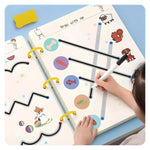 Trace e Aprenda – Caderno Mágico de Caligrafia Reutilizável Montessori