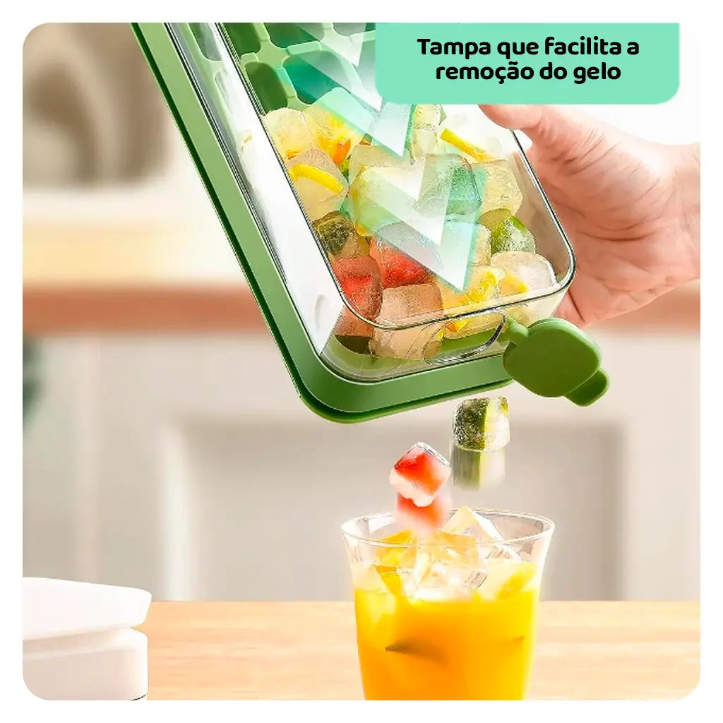 IceBox Pop – Forminha com 21 Cubos e Tampa Empilhável