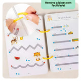 Trace e Aprenda – Caderno Mágico de Caligrafia Reutilizável Montessori