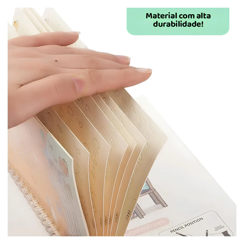 Kit com 4 Cadernos Mágicos para Caligrafia