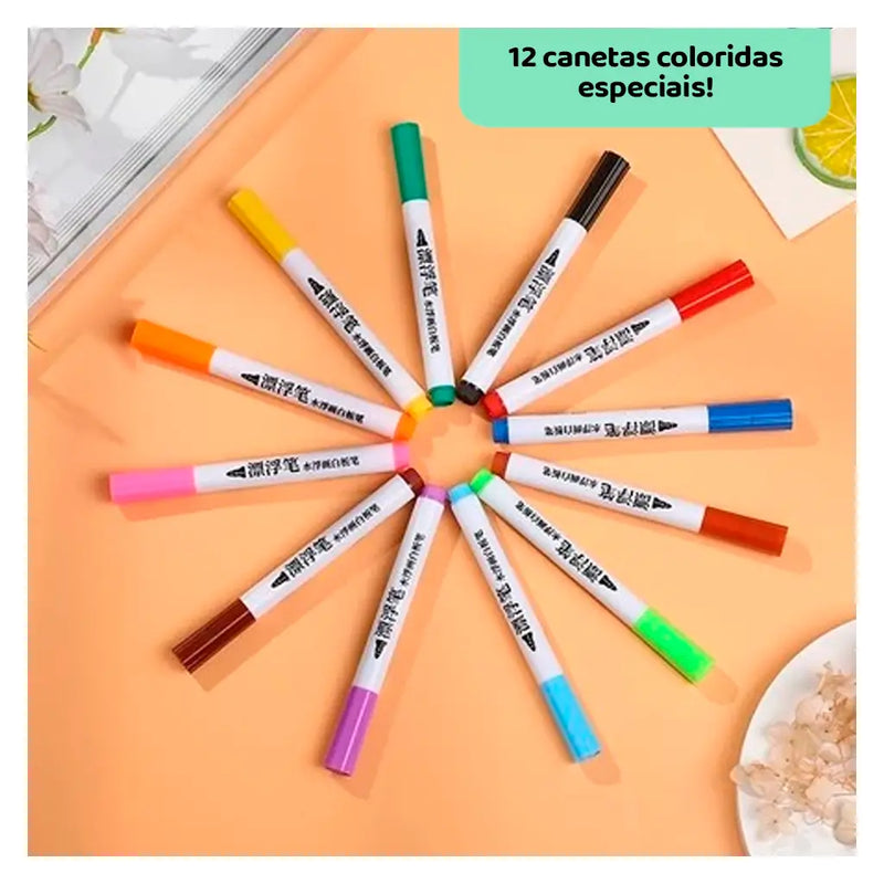 Canetinhas Mágicas Flutuantes – Arte que Ganha Vida na Água!