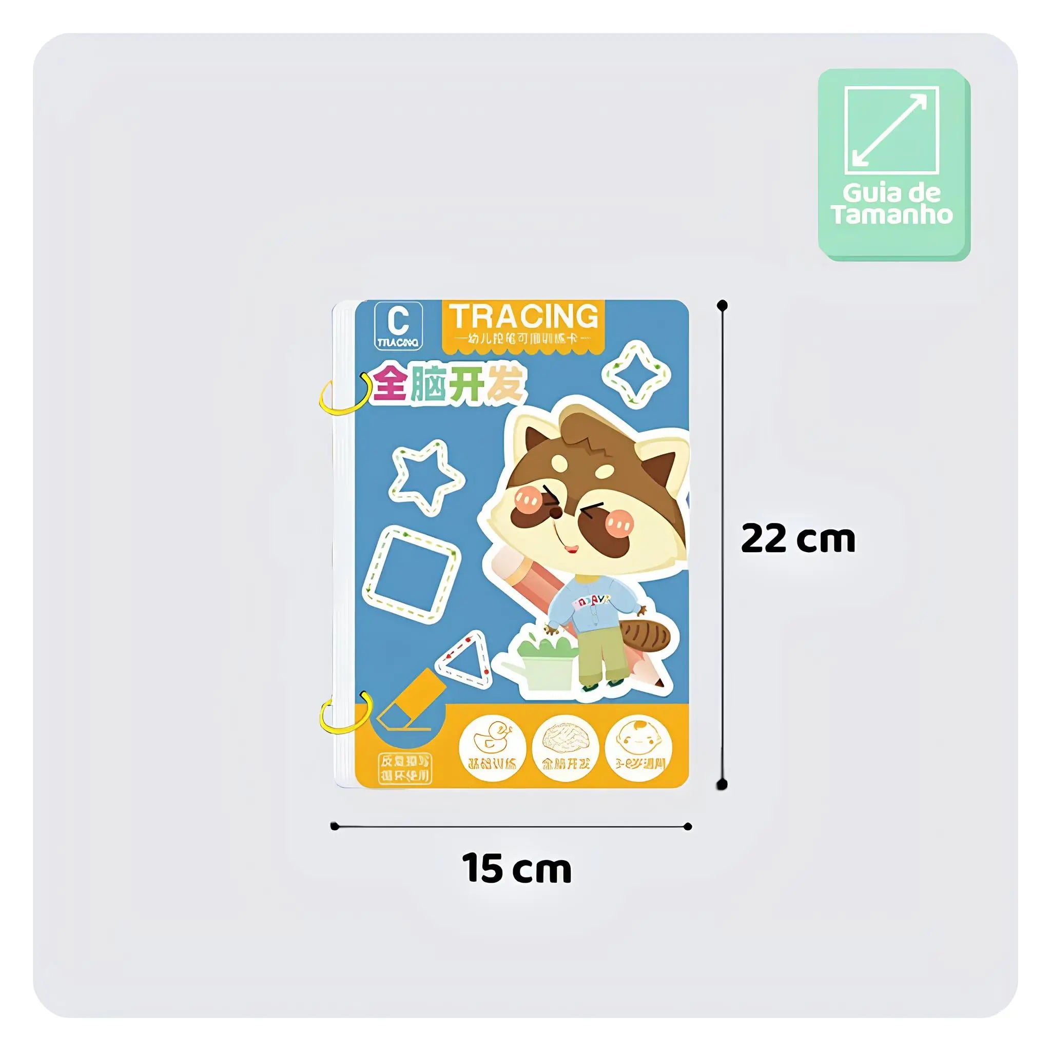 Trace e Aprenda – Caderno Mágico de Caligrafia Reutilizável Montessori