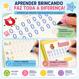 Kit com 4 Cadernos Mágicos para Caligrafia