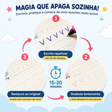 Kit com 4 Cadernos Mágicos para Caligrafia