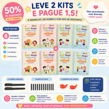 Kit com 4 Cadernos Mágicos para Caligrafia