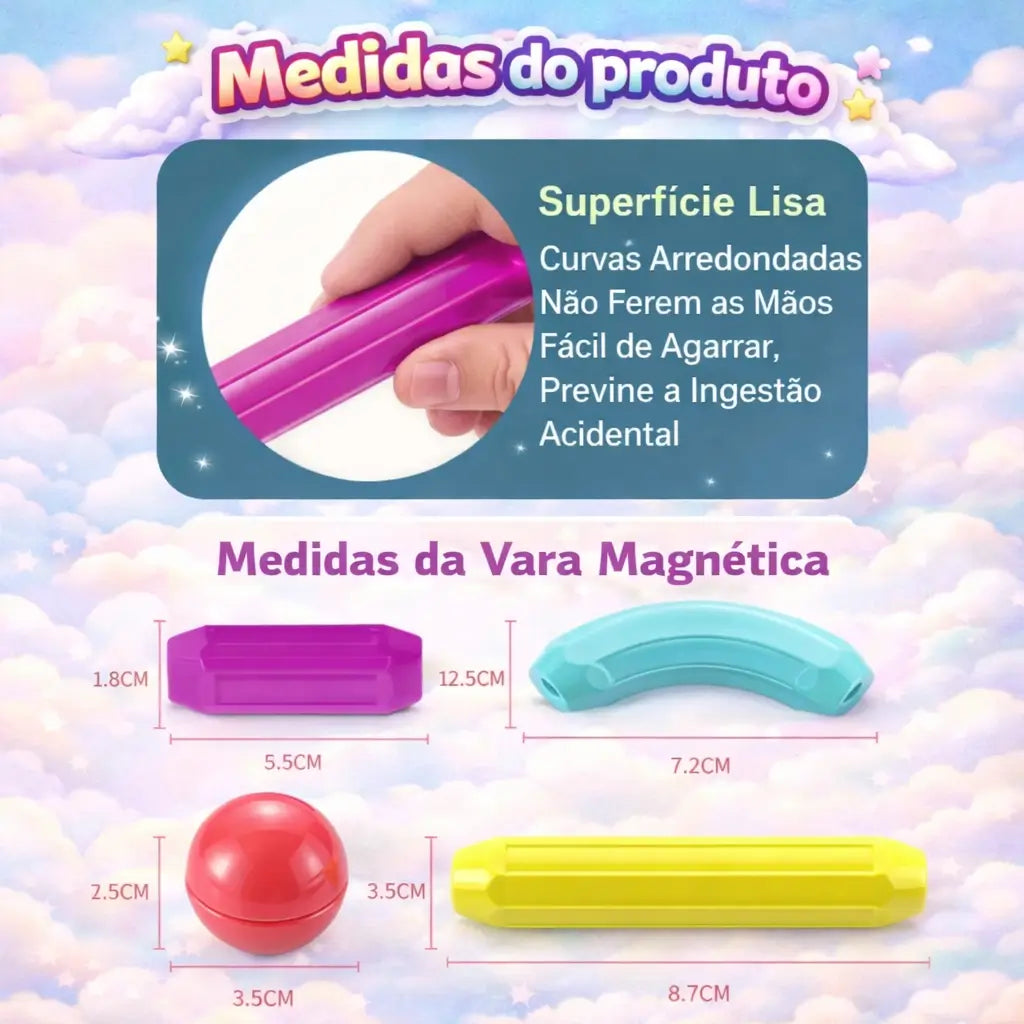Blocos Magnéticos 3D - Criar, imaginar e aprender brincando