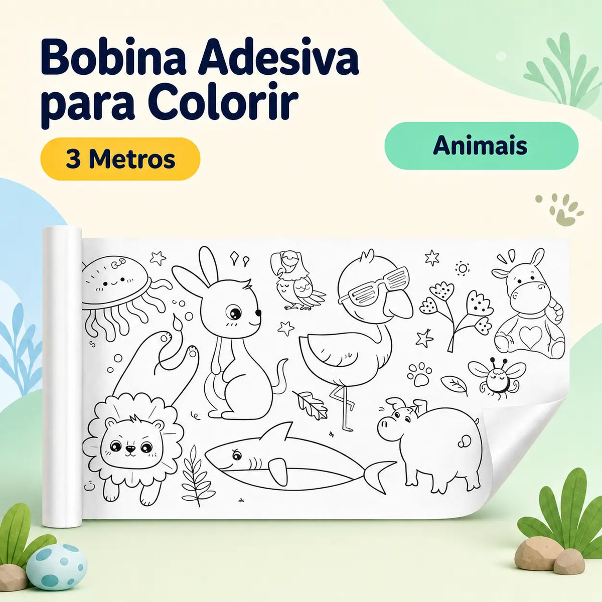 Bobina Adesiva para Colorir (3 Metros)
