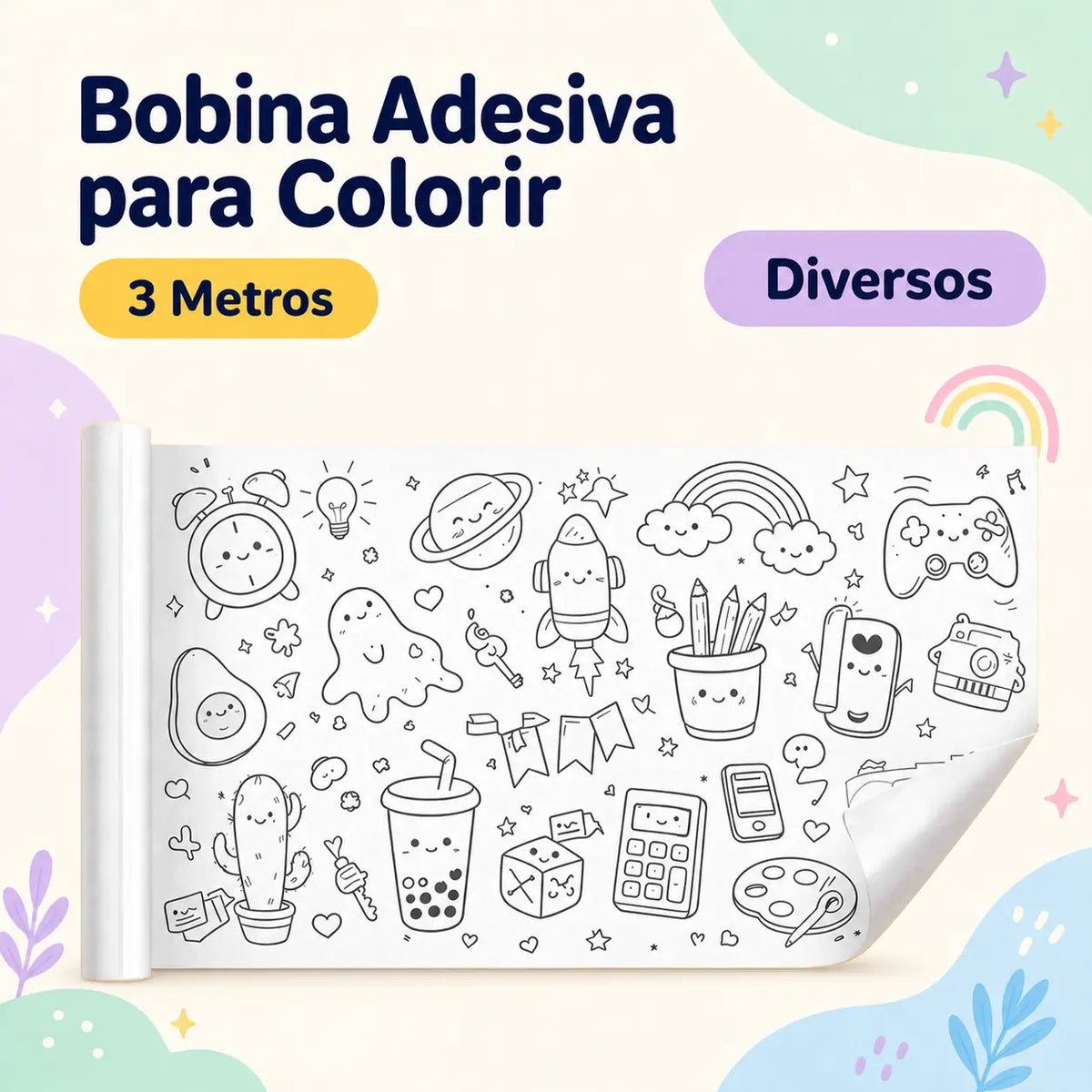 Bobina Adesiva para Colorir (3 Metros)
