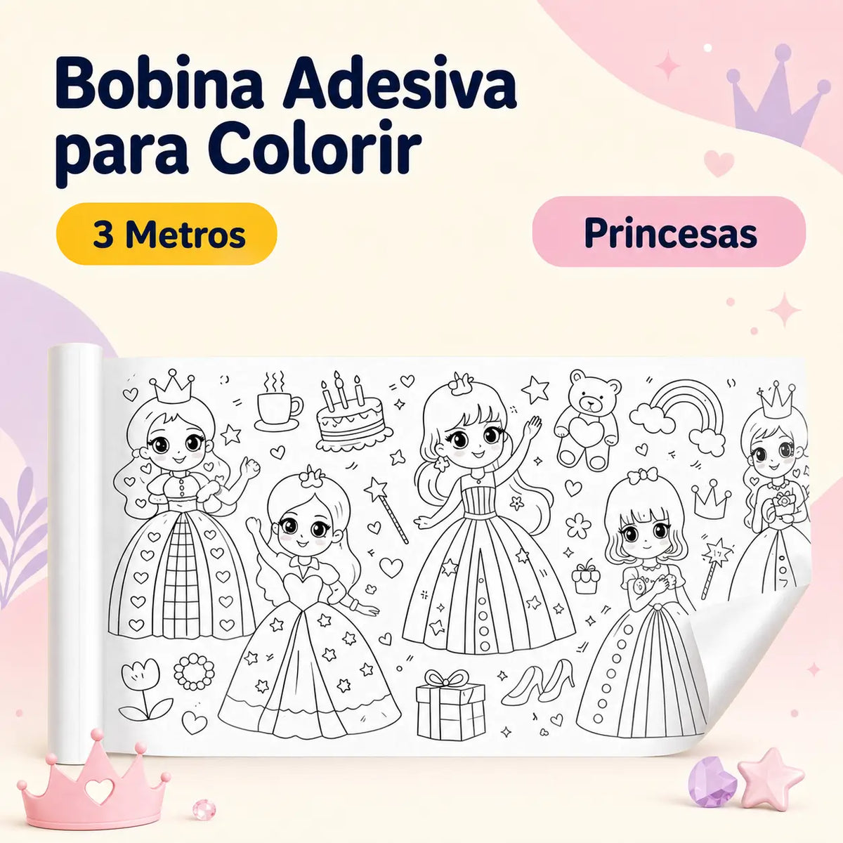 Bobina Adesiva para Colorir (3 Metros)